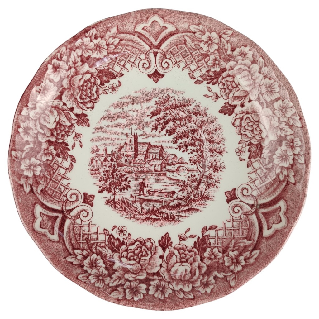 [1818339-1] Untertasse für Kaffee 14,1 cm Grindley Homeland Rot (gebraucht - sehr gut)