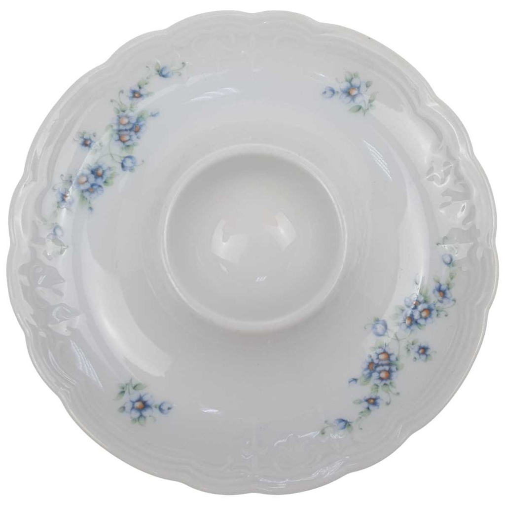 [1820744-1] Eierbecher mit Schalenablage Seltmann Weiden Julia Blaue Margeritenranke (gebraucht - sehr gut)