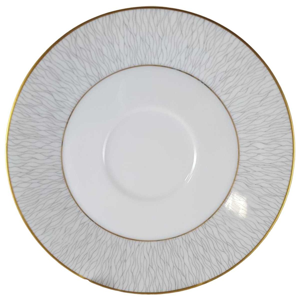[458116811] Untertasse für Tee 15,2 cm Königl. pr. Tettau Ria 1347 grauer Rand Grau (gebraucht - sehr gut)