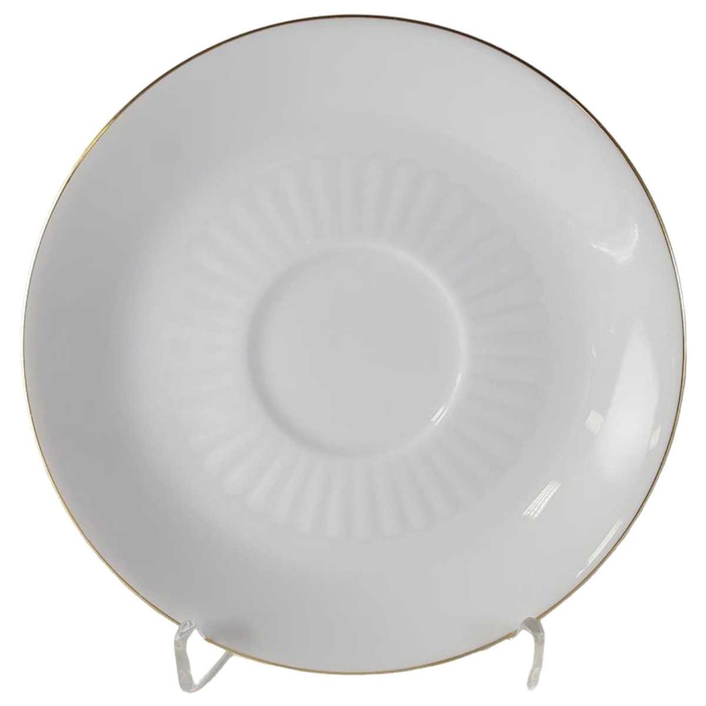 [458136181] Untertasse für Kaffee Golddekor 14,7 cm Mitterteich Form 527 weiß mit (gebraucht - gut)