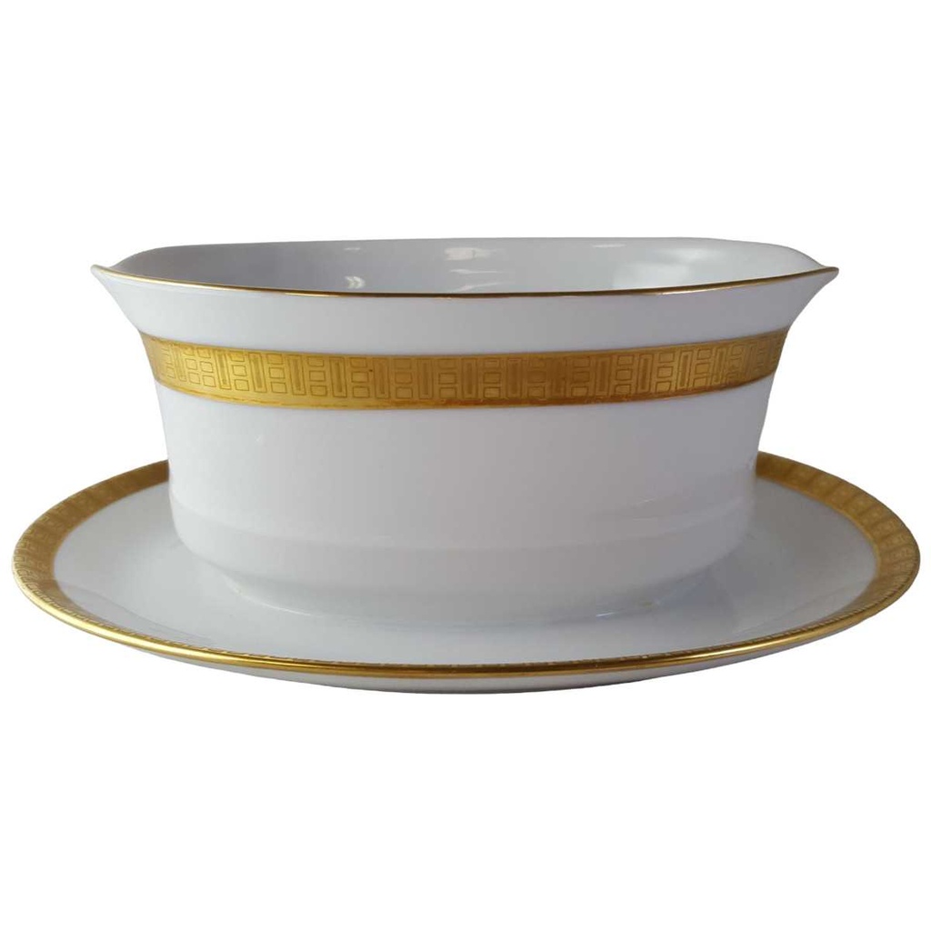 [458137211] Sauciere mit Teller Goldrand Golddekor 1tlg Eschenbach Alte Formen W5945 (gebraucht - sehr gut)