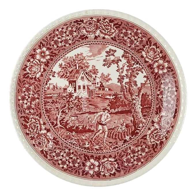 [2127119] Tortenplatte Tortenständer Villeroy & Boch Rusticana Rot (grüner Stempel, gebraucht - sehr gut)
