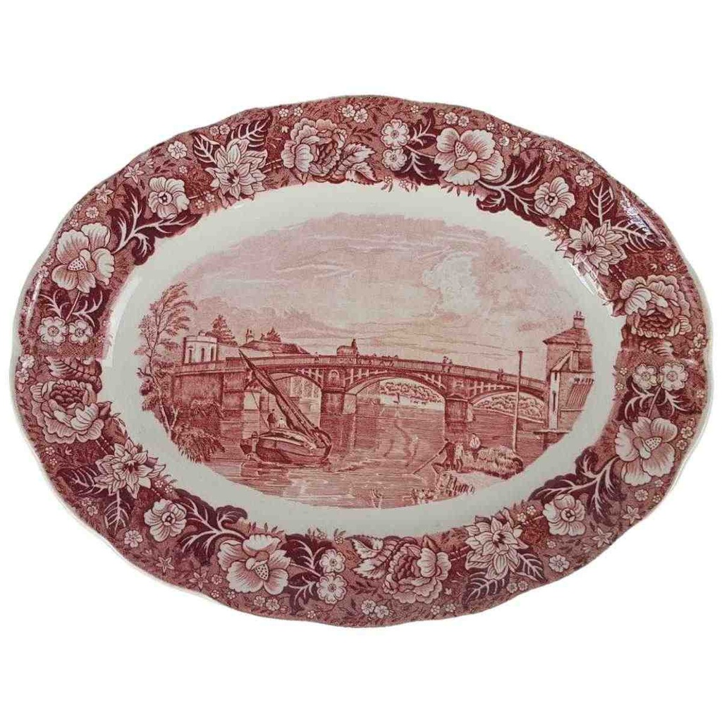 [458140288-2] Servierplatte Palissy Thames River Scenes Rot (gebraucht - sehr gut)