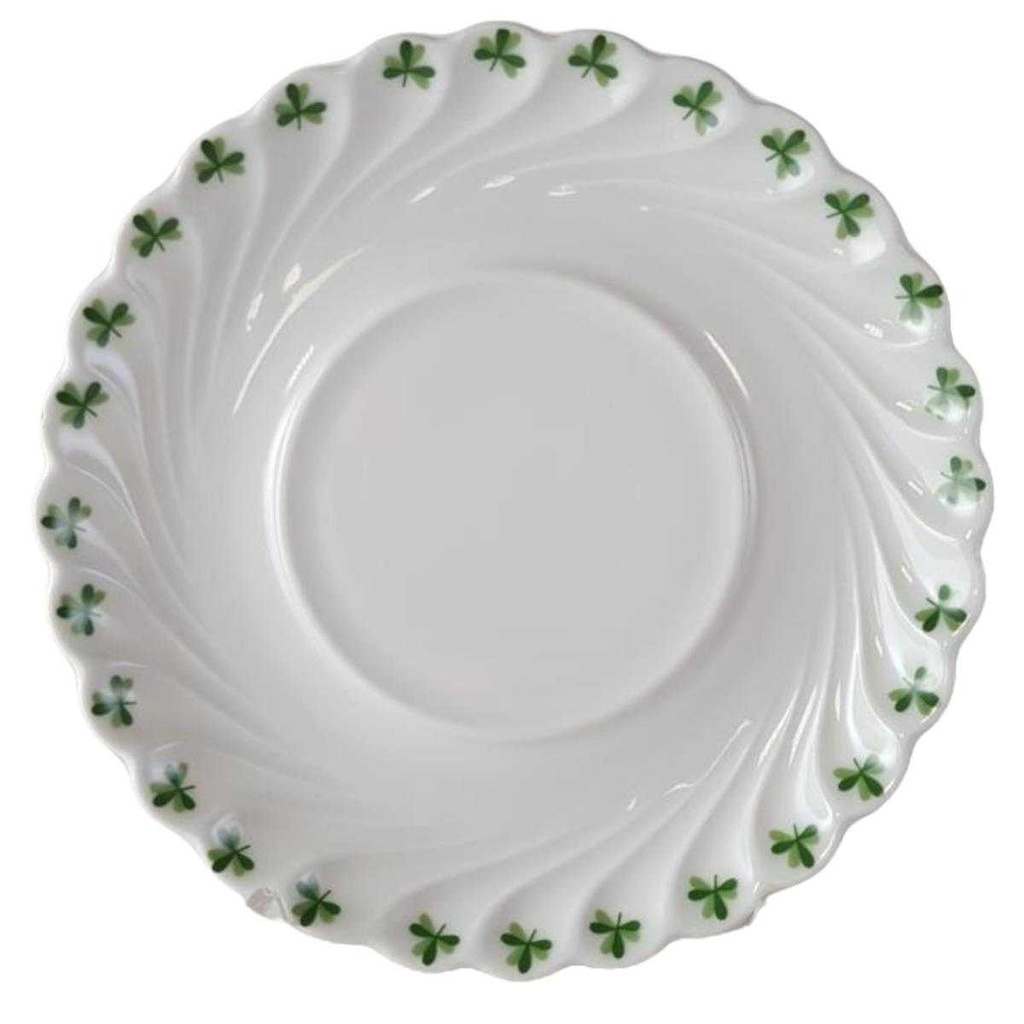 [45813190] Untertasse für Tee/Kaffee 14,5 cm Haviland Limoges Torse Trefle Vert Kleeblatt (gebraucht - sehr gut)