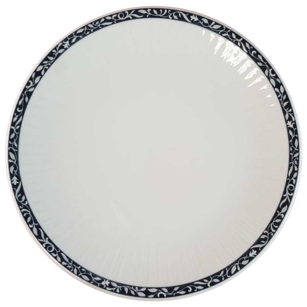 [45815190001] Kuchenteller Dessertteller Frühstücksteller 20 cm Schaller Rheinpfalz blaues Band Rillenoptik Blau (gebraucht - sehr gut)