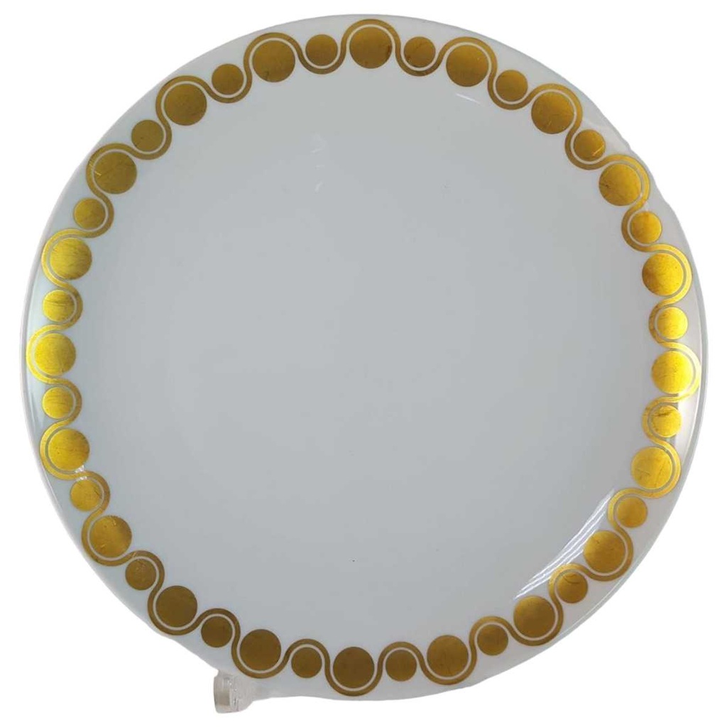 [458157522] Speiseteller Essteller Golddekor 26 cm Hutschenreuther weiß braun (gebraucht - gut)