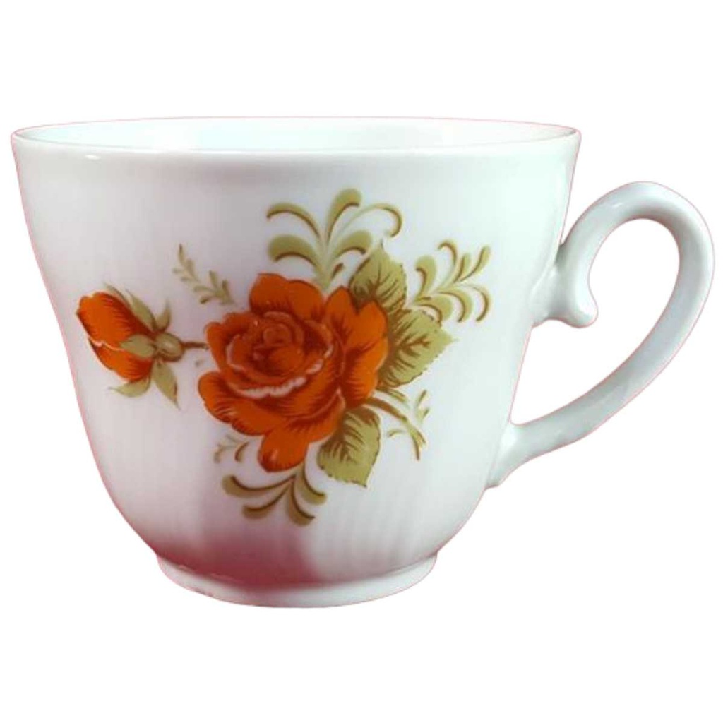 [45816225001] Kaffeetasse Tasse Winterling Kirchenlamitz Rillenrelief Orange Blume (gebraucht - gut)