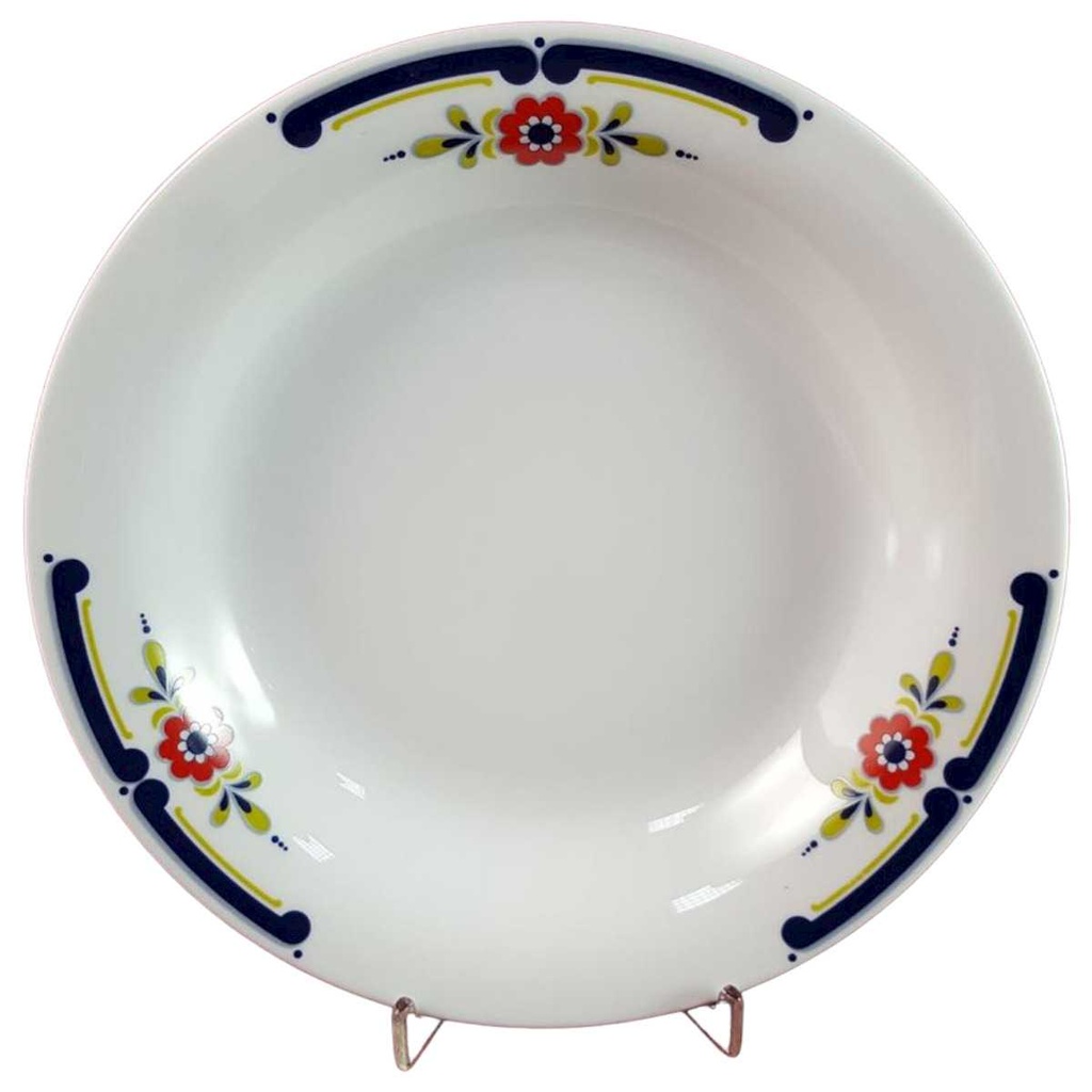 [45816233002] Suppenteller 22,7 cm Mitterteich Form 890 blau grün rot Blumendekor Blumen (gebraucht - akzeptabel)
