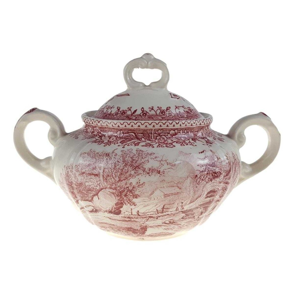 [458166692-5] Zuckerdose groß Villeroy & Boch Burgenland Rot (gebraucht - neuwertig)