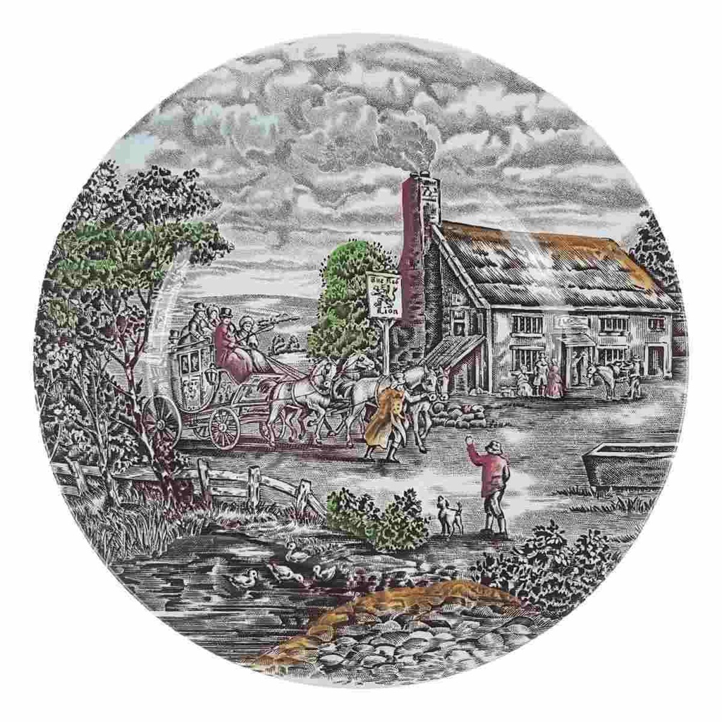 [458169004-1] Kuchenteller Dessertteller 20,2 cm Wood & Sons England The Post House Bunt Historismus (gebraucht - gut)