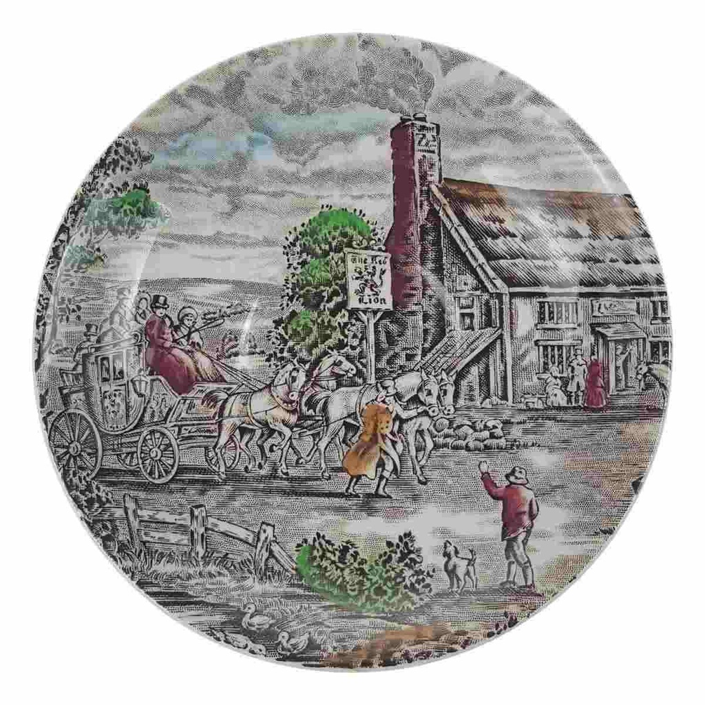 [458169010-1] Untertasse für Tee 14,3 cm Wood & Sons England The Post House Bunt Historismus (gebraucht - gut)