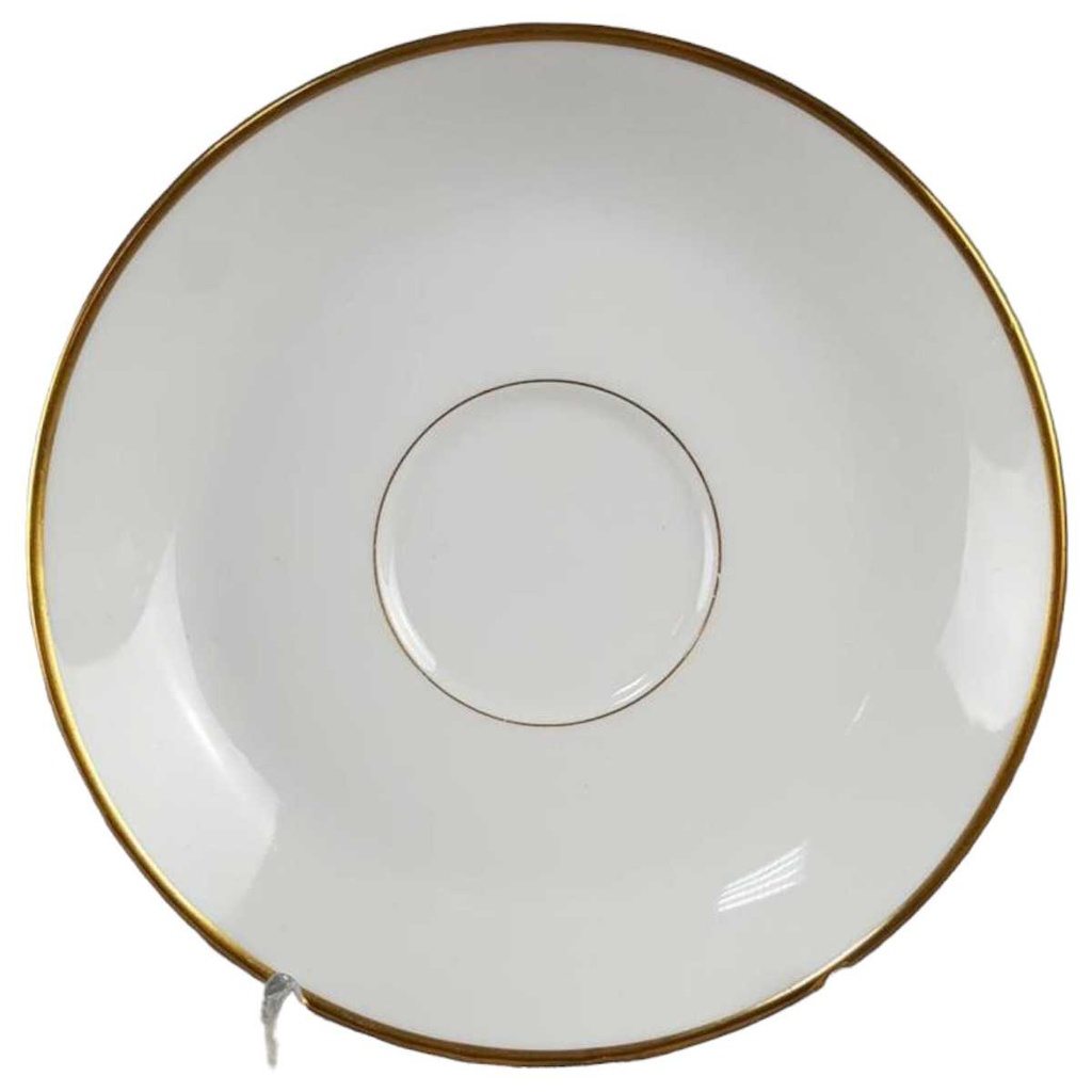 [458175172] Untertasse für Kaffee Goldrand 14 cm Zeh Scherzer Rillenrelief 1750 (gebraucht - sehr gut)