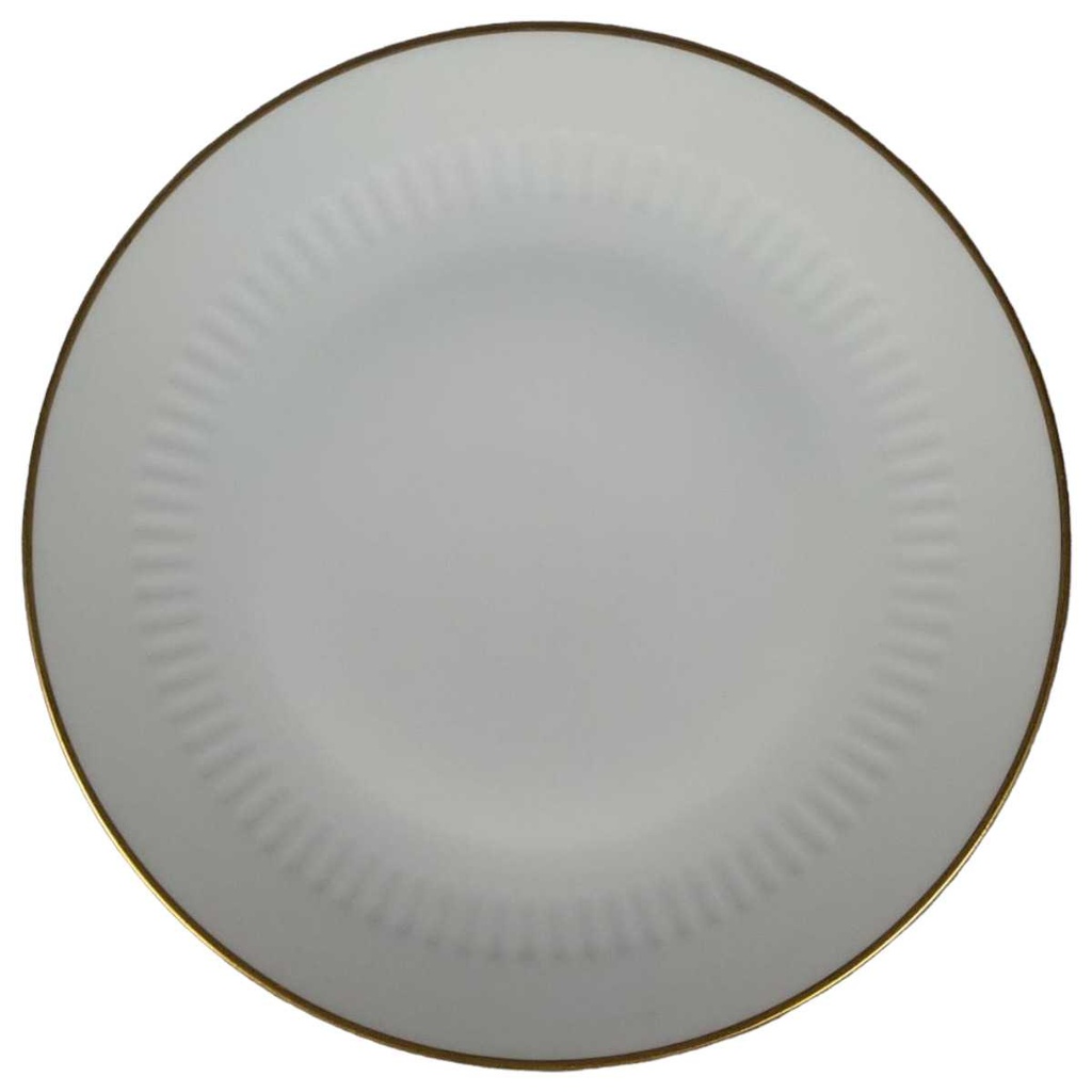 [98132-1] Kuchenteller Dessertteller Goldrand 19,7 cm Zeh Scherzer Rillenrelief 1689 (gebraucht - gut)